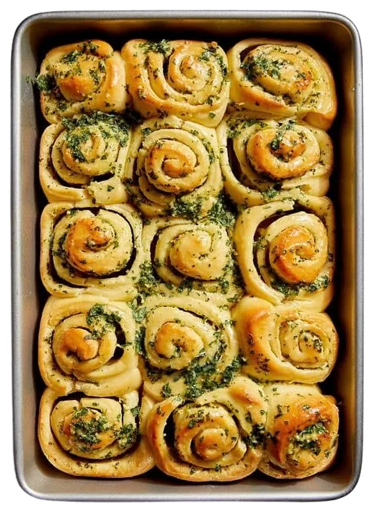 Tray of fifteen sourdough garlic and herb rolls